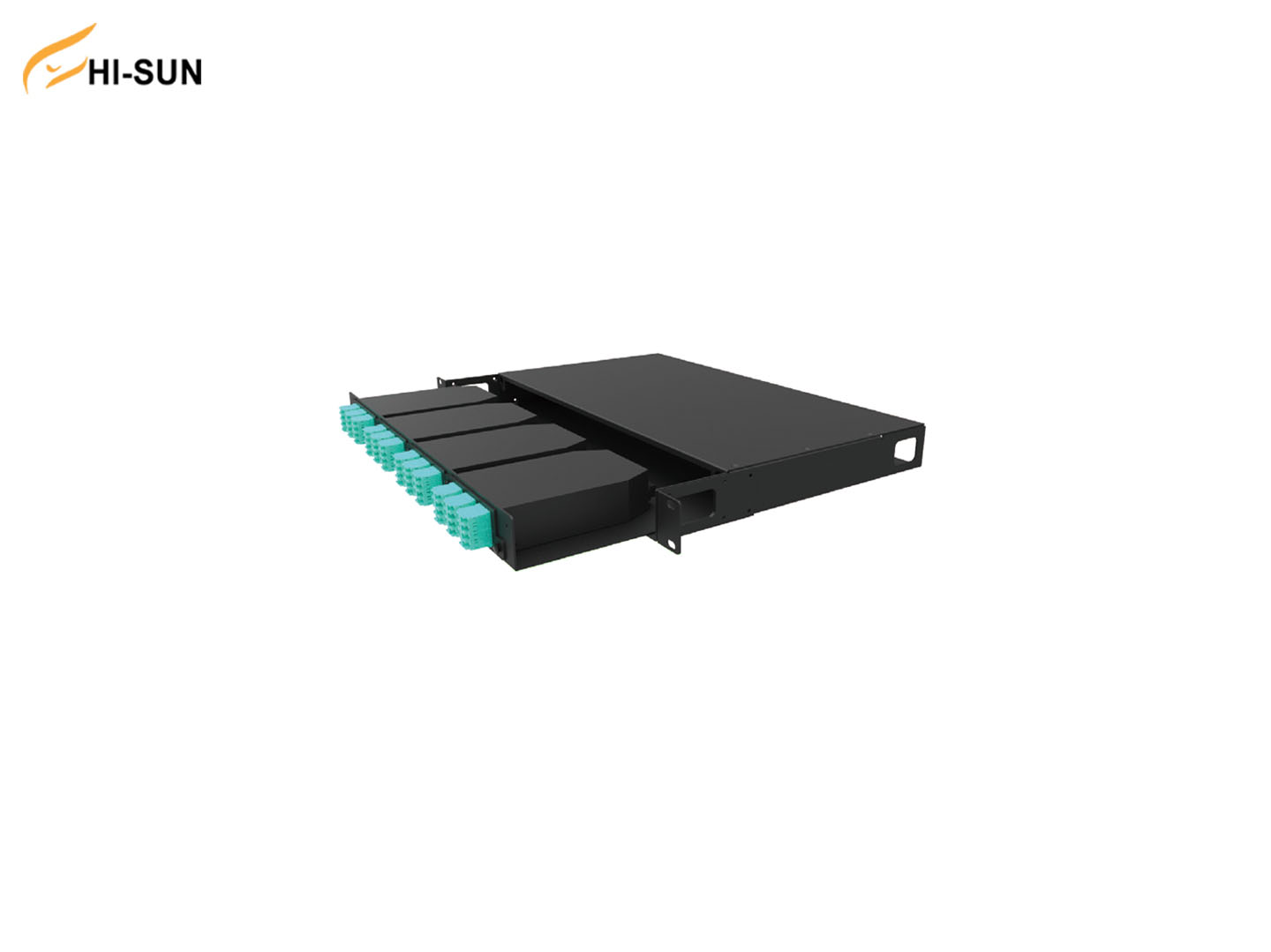 Modulat patch panels fully loaded with MPO cassettes